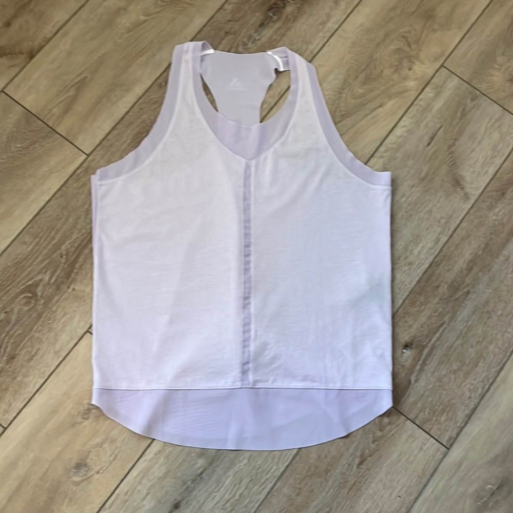 Addidas Size Medium Soft Purple Tank with Mesh Trim and Back